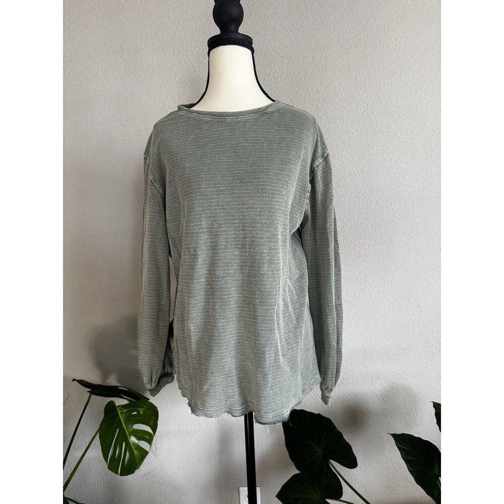 Free People We The Free Long Sleeve Top Women XS Sage Green Relaxed Soft Washed
